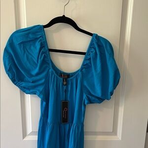 Christian Siriano Blue Maxi Dress